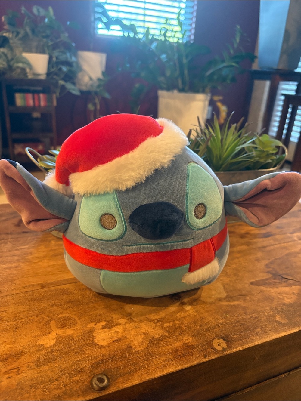 Disney Santa Clause Stitch Holiday Squishmallow Plush with Santa Hat